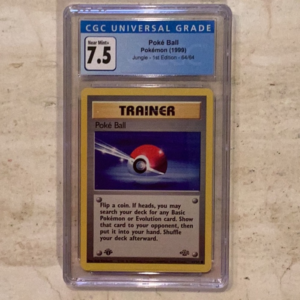 Pokemon Poke Ball 1st Edition 1999 Jungle 64/64 CGC 7.5 TCG #64 WOTC